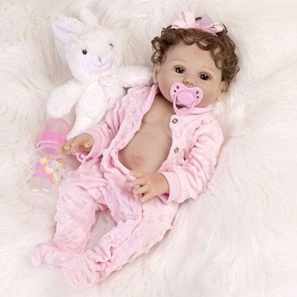 Realistic Reborn Dolls Newborn Girl Full Body Vinyl Silicone Lifelike Baby Doll - Picture 6 of 8